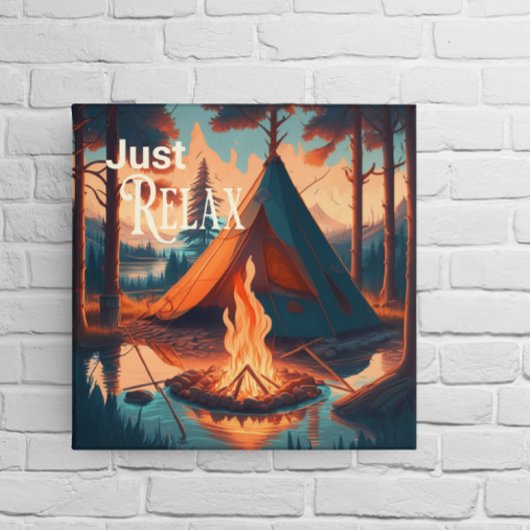 Rustig maar | Camping thema | Digitale kunst Canvas Afdruk