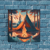 Rustig maar | Camping thema | Digitale kunst Canvas Afdruk