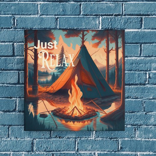Rustig maar | Camping thema | Digitale kunst Canvas Afdruk