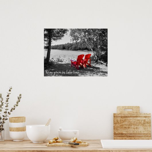 Rustig maar dat je op Lake tijd bent Poster (Keuken)