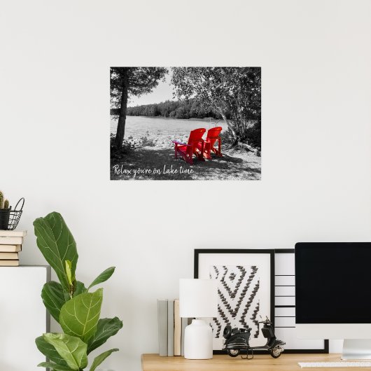 Rustig maar dat je op Lake tijd bent Poster (Thuiskantoor)
