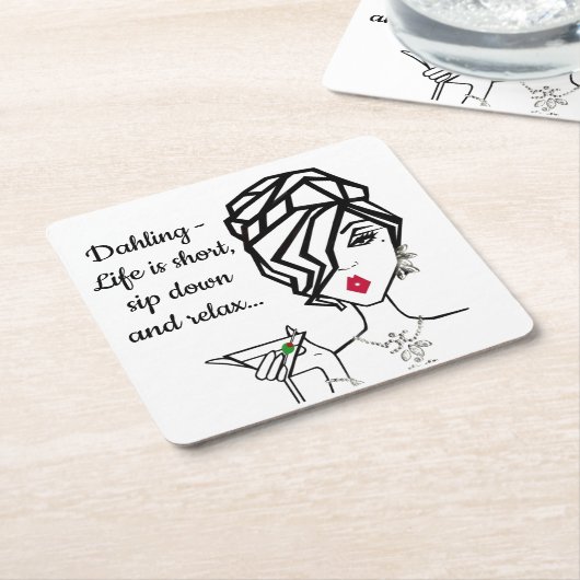 "Rustig maar en ontspan..." Kartonnen Onderzetters (Schuin)