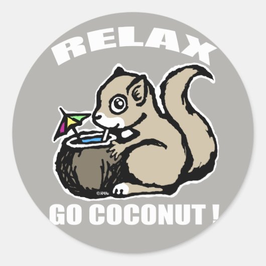 Rustig maar. Ga Coconut Ronde Sticker (Voorkant)