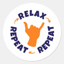 Rustig maar. Herhaal. Herhaal. Ronde Sticker