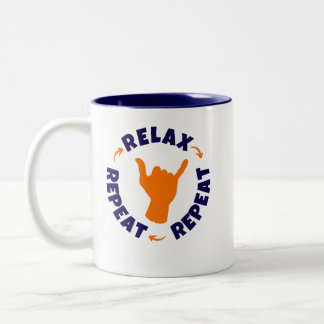 Rustig maar. Herhaal. Herhaal. Tweekleurige Koffiemok