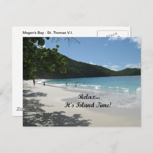 Rustig maar...Het is Island Time. Briefkaart (Voorkant / Achterkant)