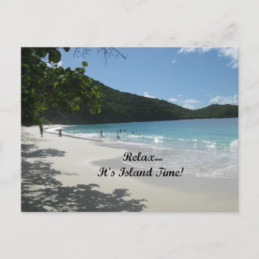 Rustig maar...Het is Island Time. Briefkaart (Voorkant)