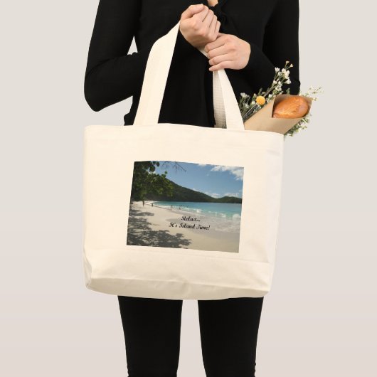 Rustig maar...Het is Island Time. Grote Tote Bag (Voorkant (product))