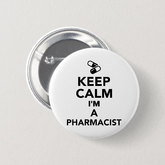 Rustig maar, ik ben apotheker ronde button 5,7 cm (Voorkant /achterkant)