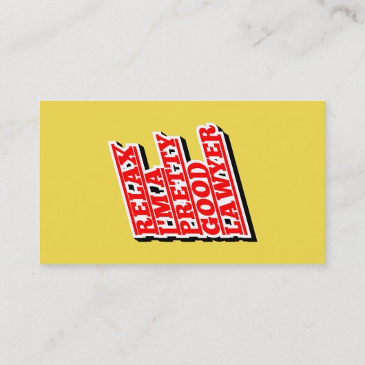 Rustig maar, ik ben een  goede advocaat visitekaartje (Achterkant)