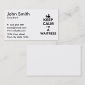 Rustig maar, ik ben een serveerster. visitekaartje (Voorkant / Achterkant)