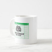 Rustig maar, ik heb een spreadsheet. koffiemok (Voorkant links)