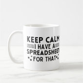 Rustig maar, ik heb een spreadsheet. koffiemok (Links)