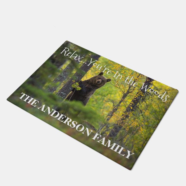 Rustig maar..Je zit in de Bossen gepersonaliseerde Deurmat (Schuin)