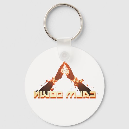 Rustig maar! Mirror Afbeelding reverse typografie Sleutelhanger (Achterkant)