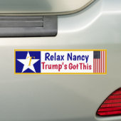 Rustig maar, Nancy Trump heeft dit. Bumpersticker (Op auto)