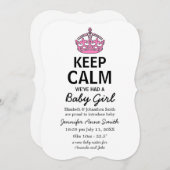 Rustig maar, we hebben een baby meisje gehad, Baby Kaart (Voorkant / Achterkant)