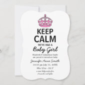 Rustig maar, we hebben een baby meisje gehad, Baby Kaart (Voorkant)