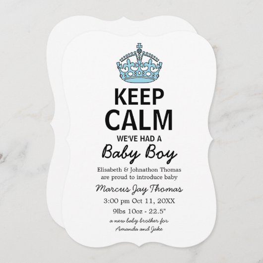 Rustig maar, we hebben een kleine jongen gehad, Ba Kaart (Voorkant / Achterkant)