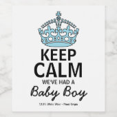 Rustig maar, we hebben een kleine jongen gehad, Ba Wijn Etiket (Enkel label)