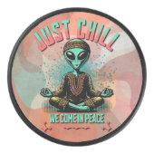 Rustig maar, we komen in vrede hockey puck (Voorkant)