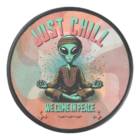 Rustig maar, we komen in vrede hockey puck (Voorkant)