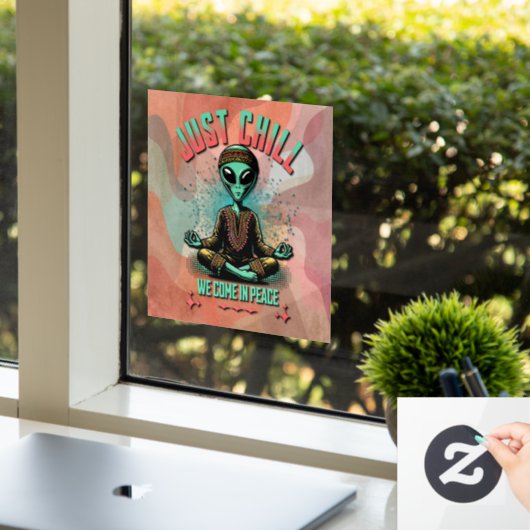 Rustig maar, we komen in vrede raamsticker (Kantoor)