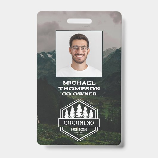 Rustig Mannelijk Bos Bergen Buitenlucht Badge (Voorzijde)
