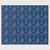 Rustig marineblauw Prettig kerstfeest Cadeaupapier (Vlak)