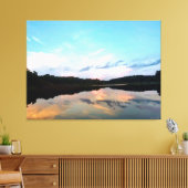 Rustig meer bij zonsondergang canvas afdruk (Insitu (Woonkamer))