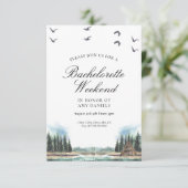 Rustig meer en bos aquarel uitnodiging (Staand voorkant)