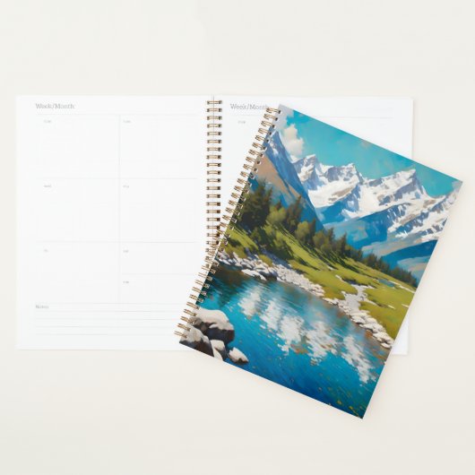 Rustig meer in de bergen planner (Display)