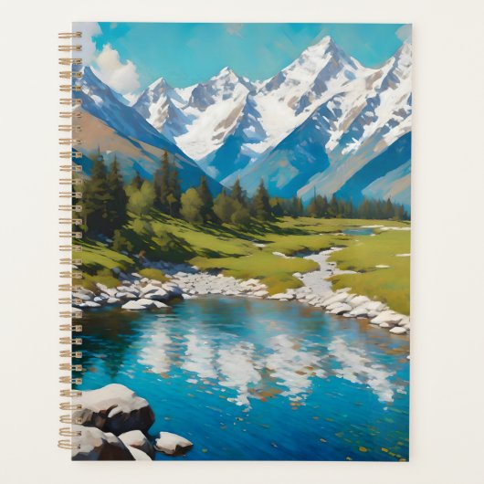 Rustig meer in de bergen planner (Voorkant)