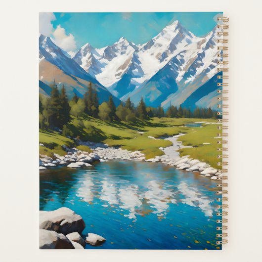 Rustig meer in de bergen planner (Achterkant)