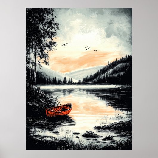  rustig meer - serene Natuur ontsnapping Poster (Voorkant)