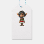 Rustig Meisje Kerst Elf Witte Gift Labels Cadeaulabel (Voorkant)