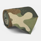 Rustig Militair Camouflagepatroon Stropdas (Opgerold)