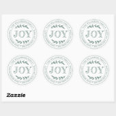 Rustig Moderne Kerstvreugde Retouradres Groen Ronde Sticker (Vel)