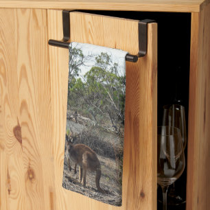 Rustig moment: Australische kangoeroe bij Billabon Theedoek