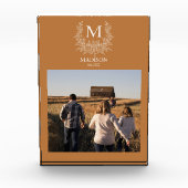 Rustig monogram Koperen gepersonaliseerde initiaal Fotoblokken (Voorkant)