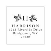 Rustig monogram retouradres  zelfinktende stempel (Design)