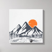 Rustig Mountain Sunset Canvas Afdruk (Voorkant)
