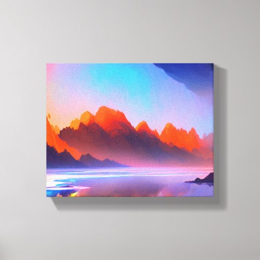 Rustig Mountain Sunset Canvas Afdruk (Voorkant)
