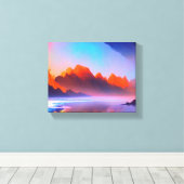 Rustig Mountain Sunset Canvas Afdruk (Insitu (Houten vloer))