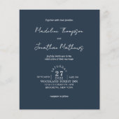 Rustig Navy Blau Foto Budget Bruiloft QR Code Rsvp (Voorkant)