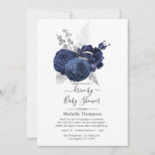 Rustig Navy & Nep Glitter Zilver Drive By Shower Kaart (Voorkant)