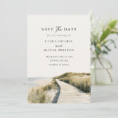 Rustig New England Bordeswand Cape Cod Bruiloft Save The Date (Staand voorkant)