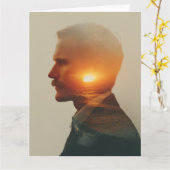 Rustig Oceaanlicht: Sympathiekaart in waterverf Kaart (Gele Bloem)