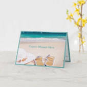 Rustig Ocean Beach: Sunhat en Sandals Serenity Kaart (Gele Bloem)