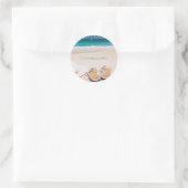 Rustig Ocean Beach: Zomerzon en sandalen Ronde Sticker (Tas)